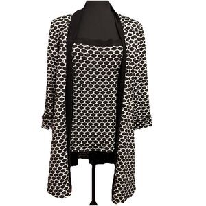 Josef Ribkoff Blouse 14 Womens 2 Piece Top Artsy Art To Wear RUNS SMALL